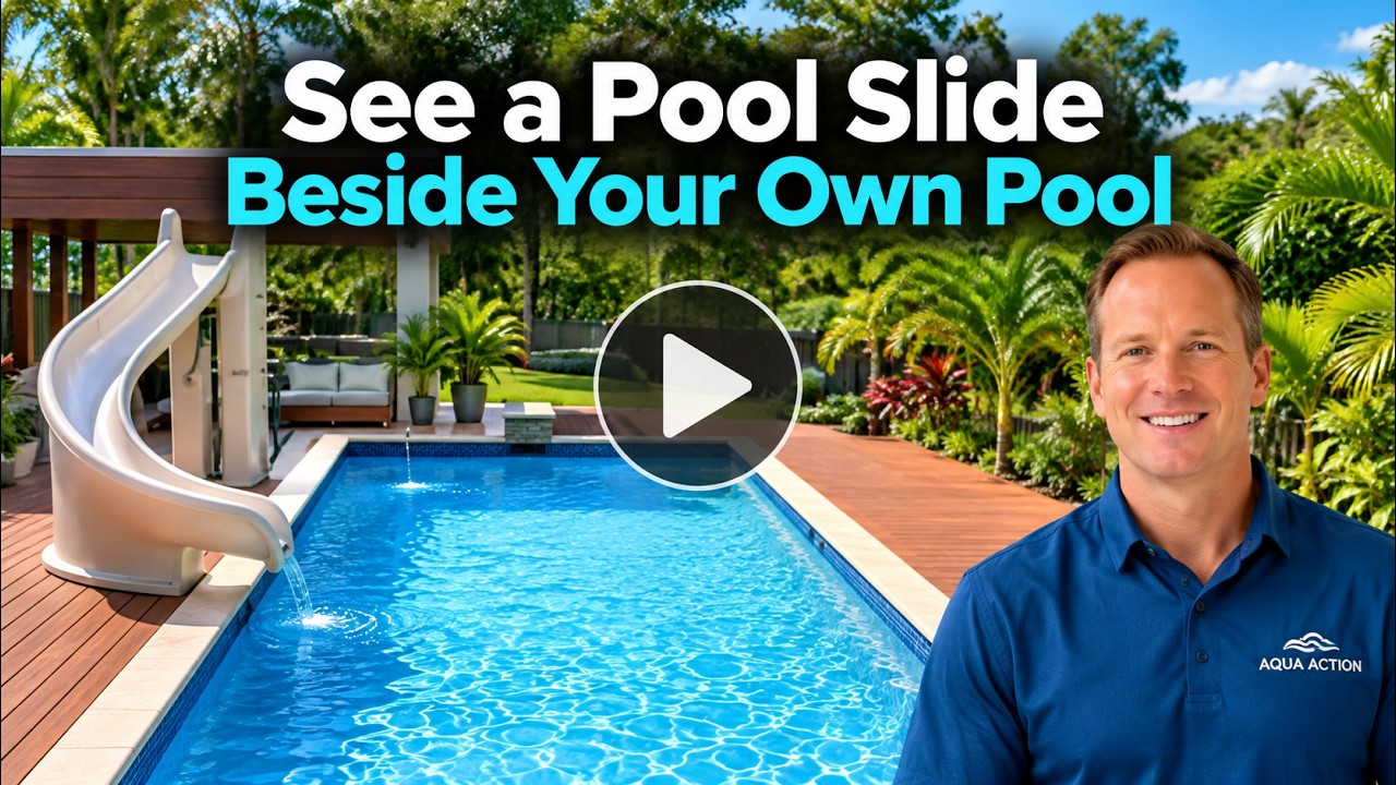 See a Pool Slide Beside Your Own Pool — Aqua Action